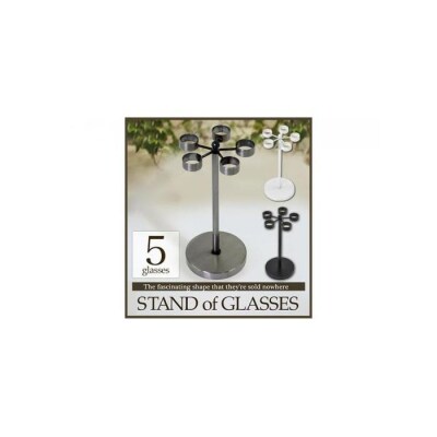 monoKOZZ 5個掛け 回転式 メガネスタンド 丸【スノーホワイト】アイアン雑貨 眼鏡掛け 便利