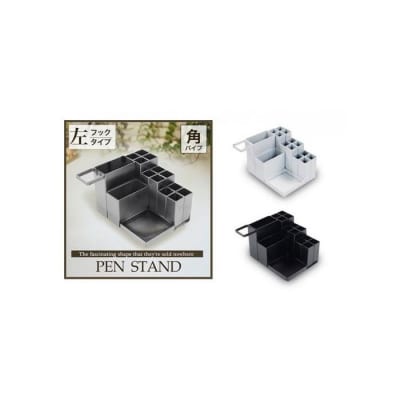 monoKOZZ アイアンペンスタンド 角・フック左【マットブラック】アイアン雑貨 デスク収納