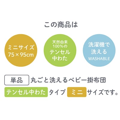 洗濯機で洗えるベビー掛布団 ミニサイズ 75×95cm
