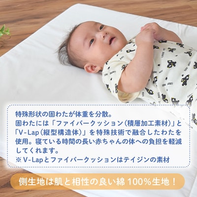 綿100%生地 へたりにくい体圧分散敷布団 70×120cm