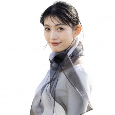 透きとおる絹に重なり合う色彩と光。 【シルクスカーフ】 美濃友禅 ―天守―