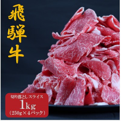 【毎月定期便】【飛騨牛】切り落としスライス 1kg (250g×4)全6回
