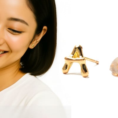 ピアス 18金 イニシャル アルファベット 片耳 「A」