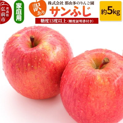りんご【訳あり】サンふじ 約5kg 糖度13度以上(糖度証明書付)|24_ntr-020501
