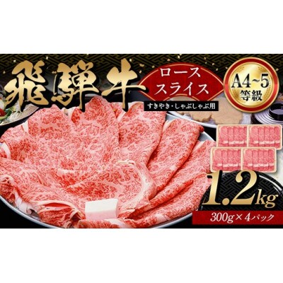A4等級以上 飛騨牛ローススライス 1.2kg 300g×4パック