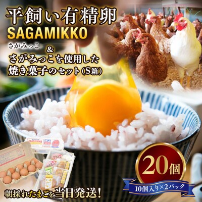 平飼い有精卵さがみっこ20個 と さがみっこを使用した焼き菓子のセット(S箱)　※離島への配送不可