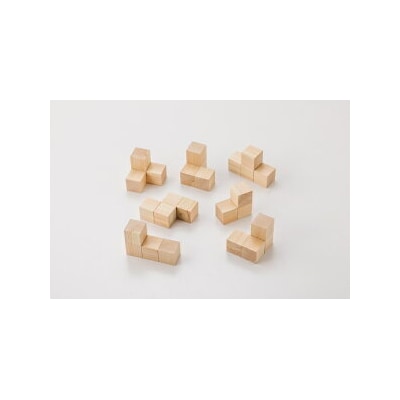 「MORI NO PUZZLE」Ⅰ　3×3×3　ヒノキ(天然オイル)| パズル 間伐材 森を育てる 