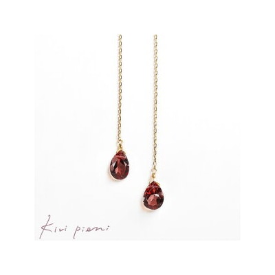 【天然石ジュエリー】ガーネット　k10(10金)アメリカンピアス