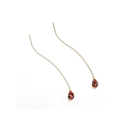 【天然石ジュエリー】ガーネット　k10(10金)アメリカンピアス