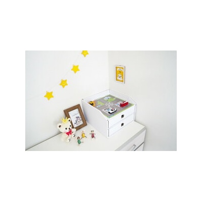 子供用ダンボール家具　ジュニアデスクチェア&お片づけボックス&1個・2個引き出しセット◇