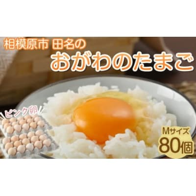 相模原市田名のおがわのたまご　ピンク卵(Mサイズ)75個+割れ補償5個入り(計80個)