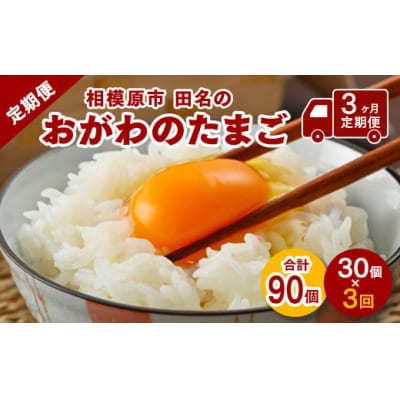 【3ヶ月定期便】【毎月前半発送】相模原市田名のおがわのたまごMサイズ 30個(27個+割れ補償3個)
