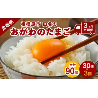 【3ヶ月定期便】【毎月後半発送】相模原市田名のおがわのたまご Mサイズ30個(27個+割れ補償3個)