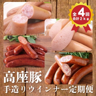 【4回定期便】高座豚手造りウインナー