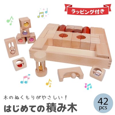 tanoshimu はじめての積み木 42pcs | 知育玩具 音が鳴る 積み木 音楽 おもちゃ 