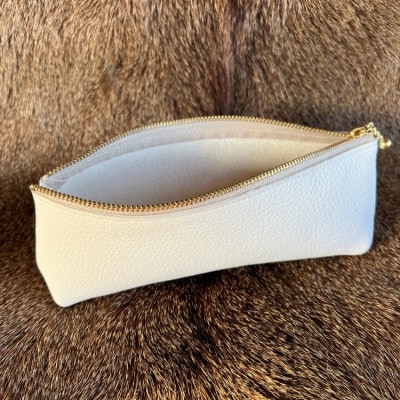 相模原産シカ革 ペンケース (白) 1個