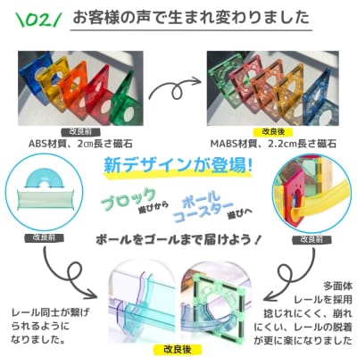 kebo 知育玩具 おもちゃ 磁石ブロック ビー玉転がし 208pcs | 積み木 スロープトイ