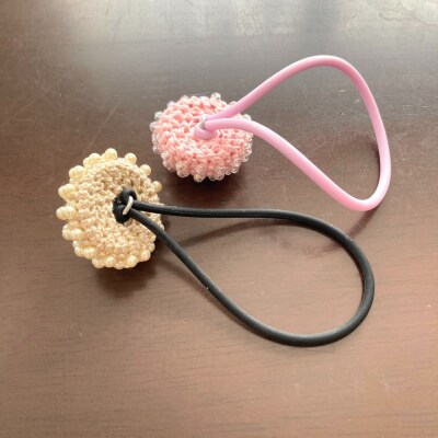 【Aヘアゴムブラック】ビーズのヘアゴム5個※着日指定不可