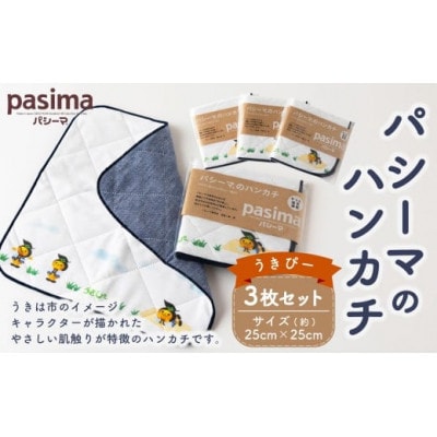 【限定品】パシーマのハンカチ うきぴー 3枚セット U051-1CP-DNTO