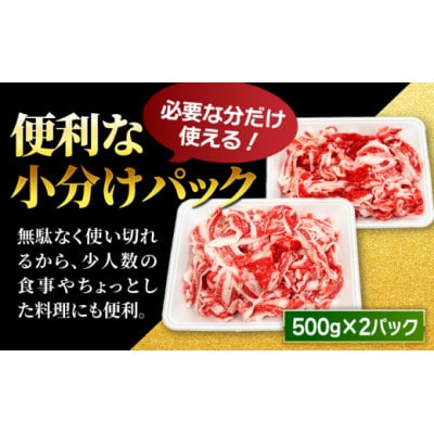 【毎月定期便】博多和牛切り落とし1kg U050-3MT-BFS1-06(うきは市)全6回