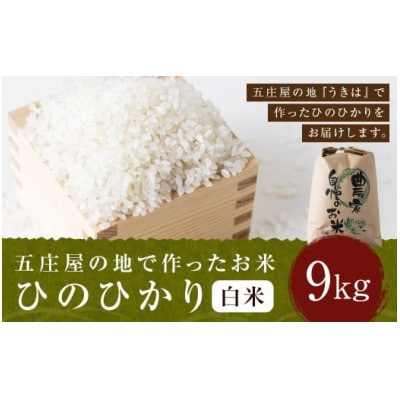 五庄屋の地で作ったお米 ひのひかり 白米9kg U160-1RC-PD02-09