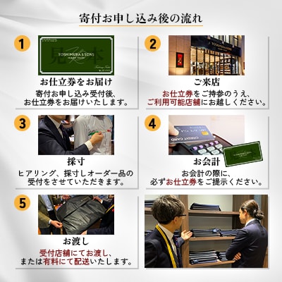 オーダースーツお仕立券【3万円×5】YOSHIMURA&SONS/オーダースーツヨシムラでご利用可能
