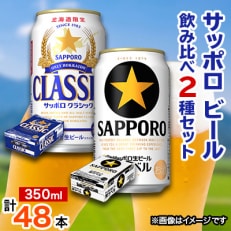 サッポロビール飲み比べ2種セット(サッポロクラシック350ml・サッポロ黒ラベル350ml)