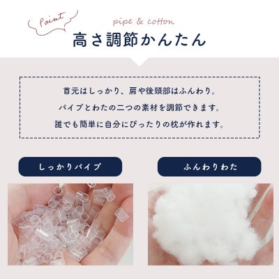 Sleep Medical W(ダブル)コンフォートピロー 詰め物パイプ、わたでかんたん高さ調節