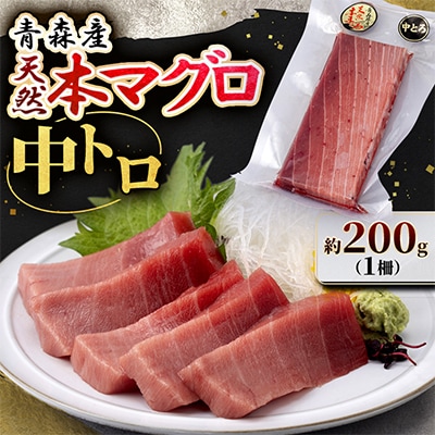 【市場直送!】青森産天然本マグロ 中トロ まぐろ (1柵/約200g)