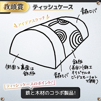 高校生のスケッチが製品化!【高校生アイデア製品化プロジェクト】「ティッシュケース」弘前工業高校発