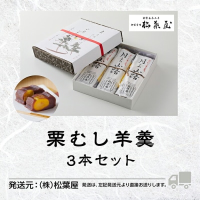 月よみ山路 栗むし羊羹3本セット 大人気ようかん 羊かんセット