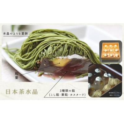 高級和栗モンブラン「日本茶水晶」 3種の日本茶モンブランクリーム 重箱入り ギフトスイーツ