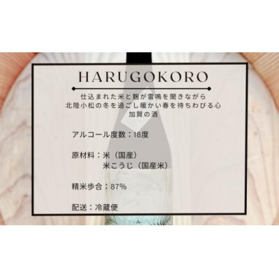 日本酒 お酒 国産米 石川県産杉製の木桶で醸した純米酒 春心「生酒」 500ml