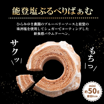全国バウムクーヘン総選挙1位獲得!能登塩ぶるべりminiばぁむ×8個 バームクーヘン個包装