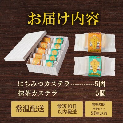 ツキトワ南蛮カステラ2種詰め合わせセット10個入り 個包装 貼箱入り