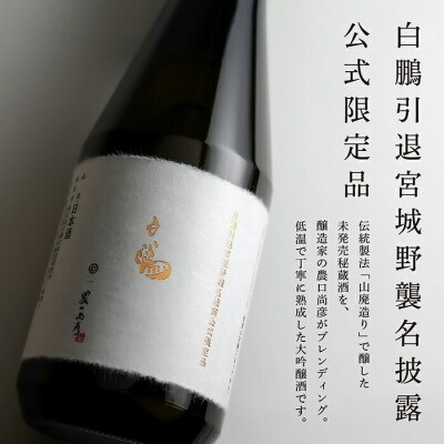 農口尚彦研究所 白鵬引退宮城野襲名披露 公式限定品 720ml × 1本 山廃造り 大吟醸 日本酒