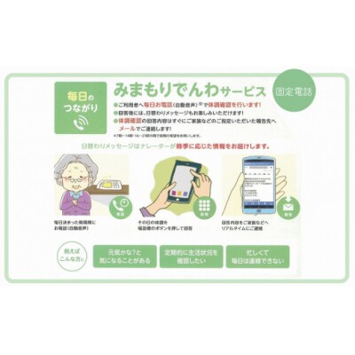 郵便局のみまもりサービス「みまもりでんわサービス」(固定電話、12カ月間)