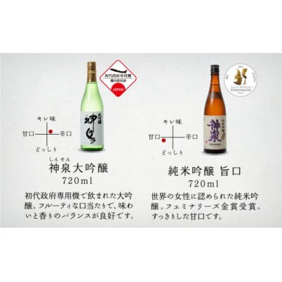 神泉 おすすめ飲み比べセット 720ml×3本 大吟醸 純米吟醸 特別純米 日本酒 清酒