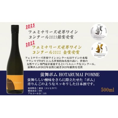 【フランス国際コンクール受賞】フェミナリーズ金賞受賞酒セット 純米吟醸 2本 720ml 500ml