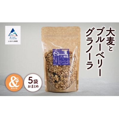 大麦とブルーベリーグラノーラ 5袋セット 小松市産大麦 国産シリアル