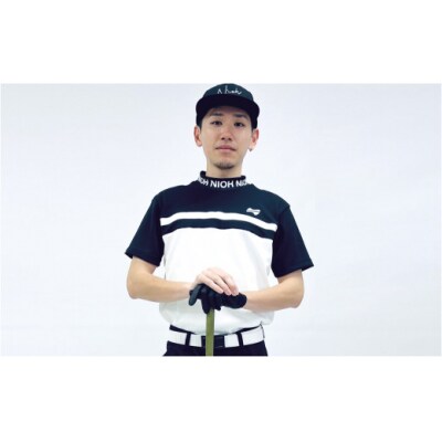 マイクロタフレッチ メンズ ロゴカラーモックネックシャツ/ブラック/Lサイズ