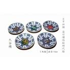 【染付絵柄の小皿セット】4号皿揃 染付瓔珞紋時代絵 012034
