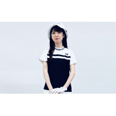 マイクロタフレッチ レディース ロゴカラーモックネックシャツ/ホワイト/Lサイズ