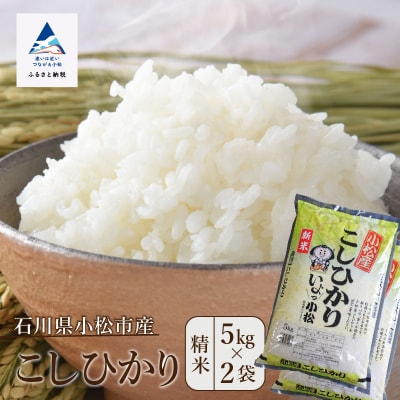 【新米先行受付】令和7年産 コシヒカリ 精米 10kg(5kg×2袋)冷めても美味しい小松市産のお米