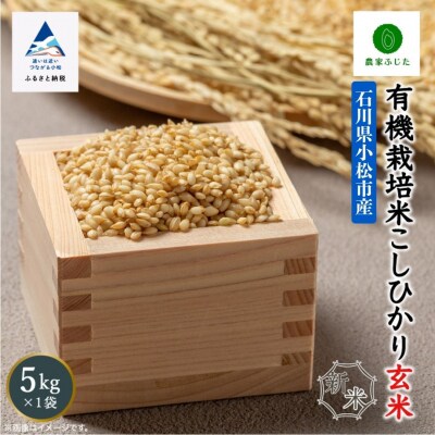 コシヒカリ 玄米 5kg 令和8年産 新米 有機栽培米こしひかり 【農家ふじた】