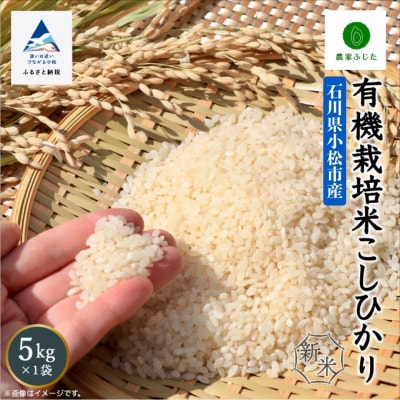 コシヒカリ 5kg 有機栽培米 令和7年産新米 有機JAS認定 こしひかり 精米【農家ふじた】