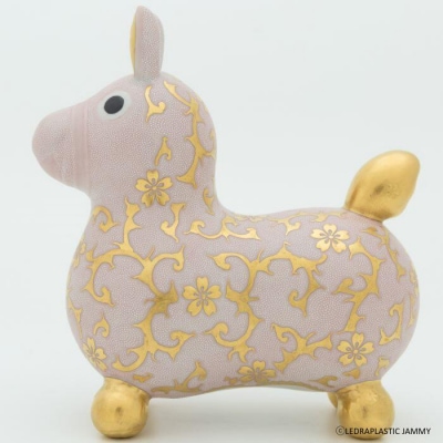 【RODY×九谷焼】九谷焼ロディ「白粒盛金桜花唐草文(ピンク)」仲田錦玉