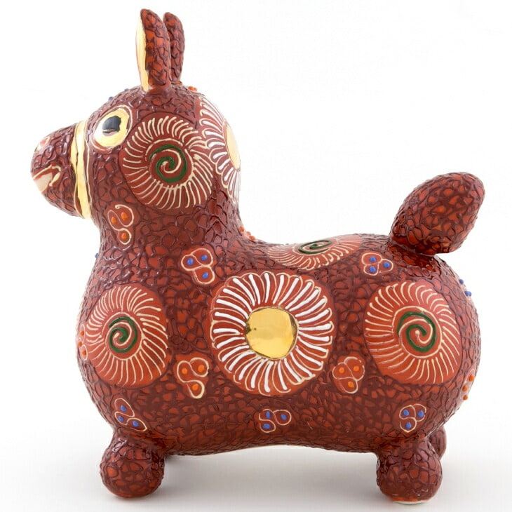 【RODY×九谷焼】九谷焼置物ロディ「デコ盛赤花文」  石川県 小松市