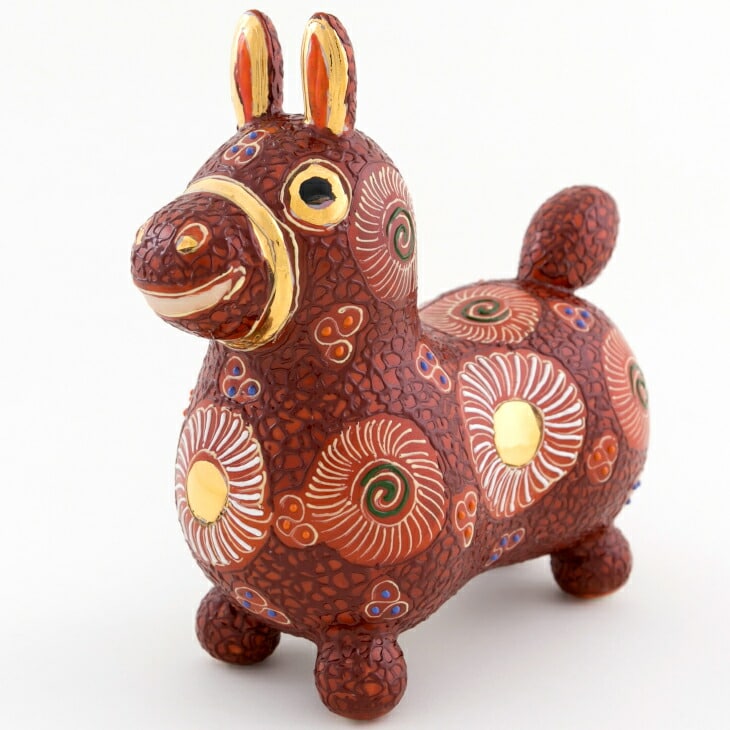 【RODY×九谷焼】九谷焼置物ロディ「デコ盛赤花文」  石川県 小松市