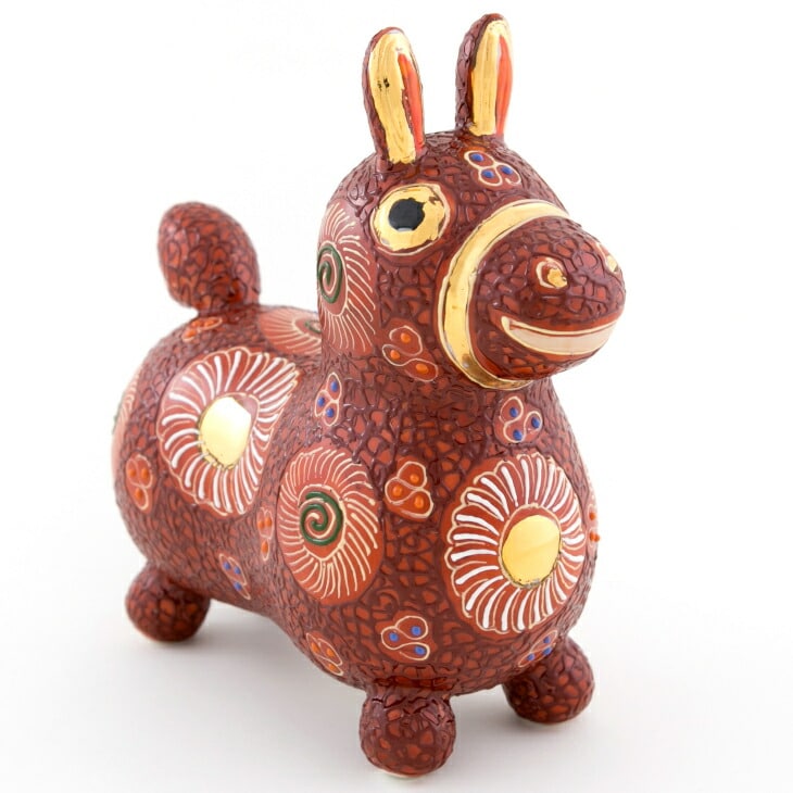 【RODY×九谷焼】九谷焼置物ロディ「デコ盛赤花文」  石川県 小松市